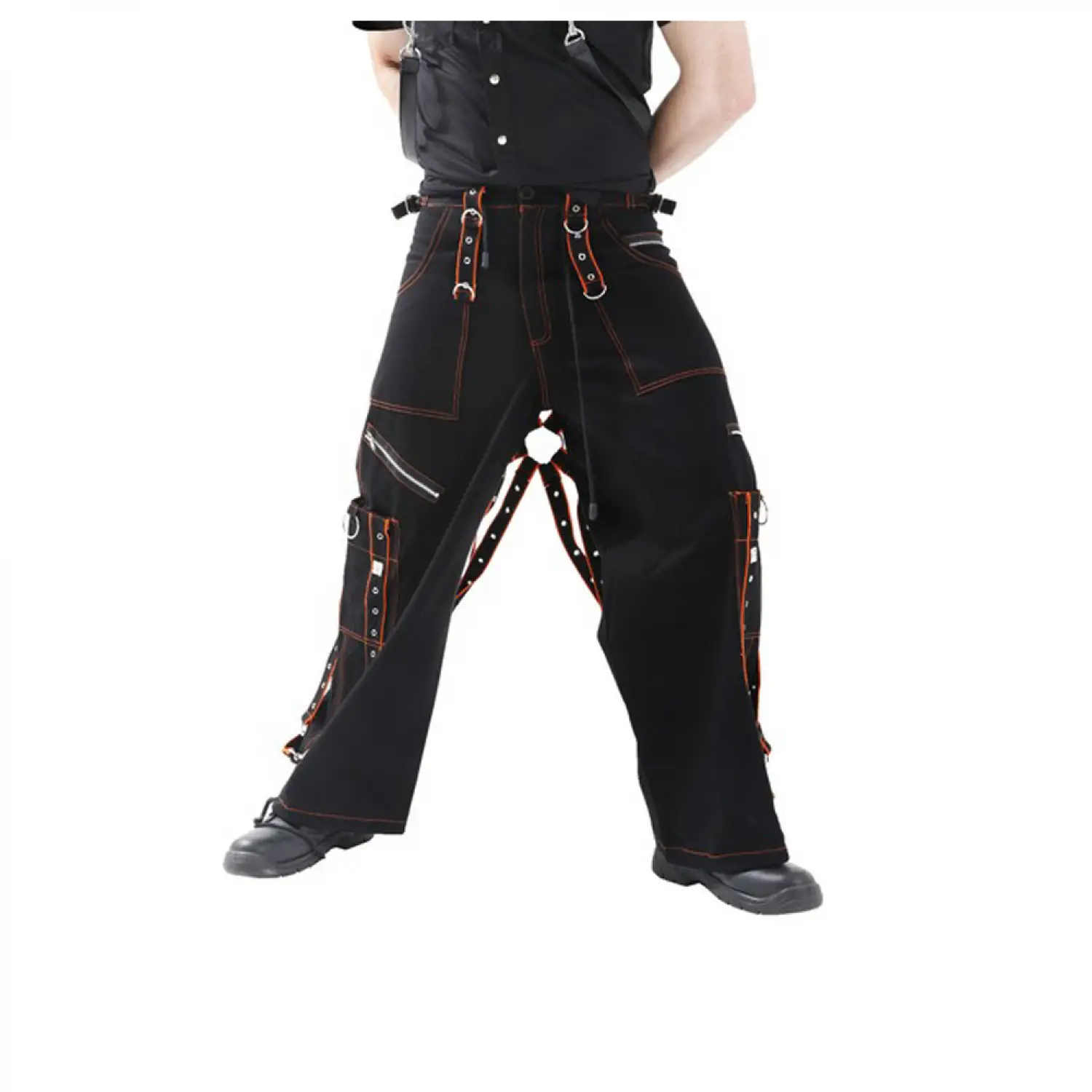 Men's Bondage Baggy Pants - Orange Cargo Shorts